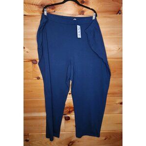 New York Landry Plus Size 5X Navy Blue Pull on Pants With Pockets 29 inch Inseam